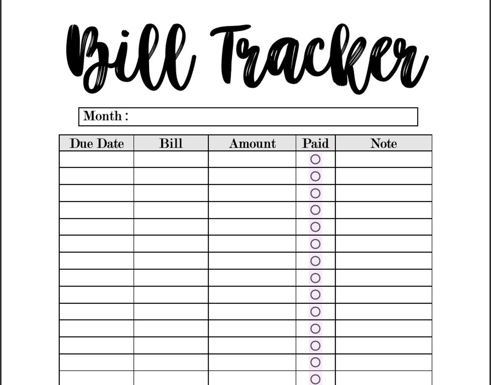 Budget Tracker Digital Printable - Etsy