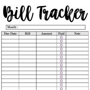 Budget Tracker Digital Printable - Etsy