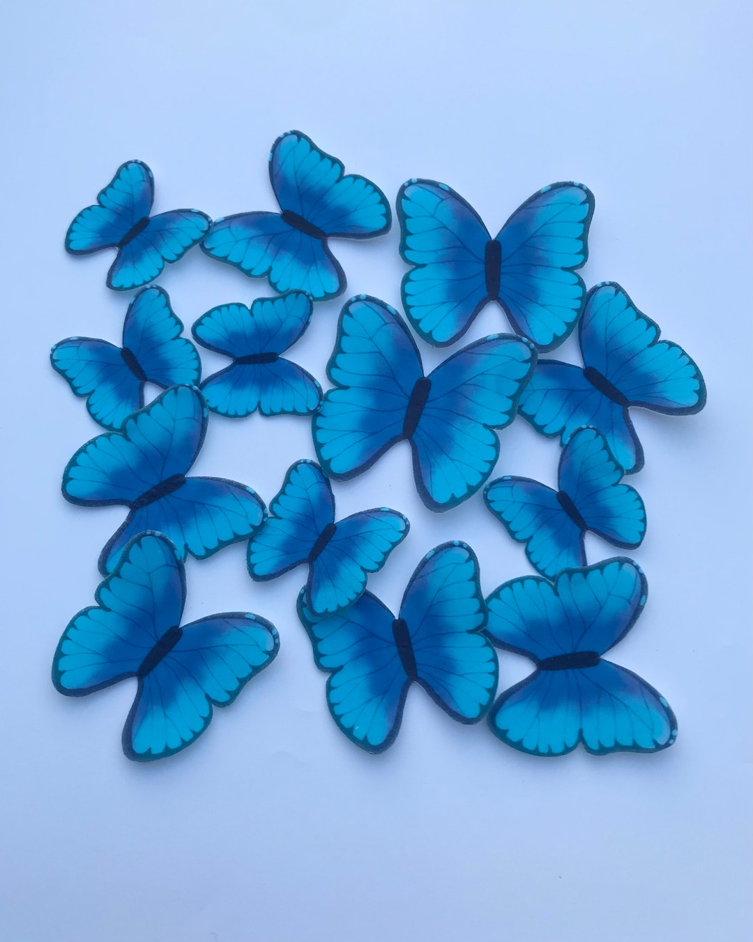 Blue Edible Butterflies Wafer Card Edible Butterflies Cake Decorations Moana Encanto Pretty