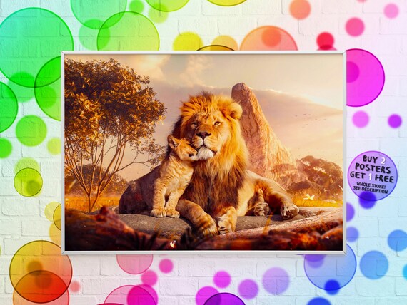 The Lion King 19 Mufasa And Simba Movie Poster Wall Art Etsy Canada