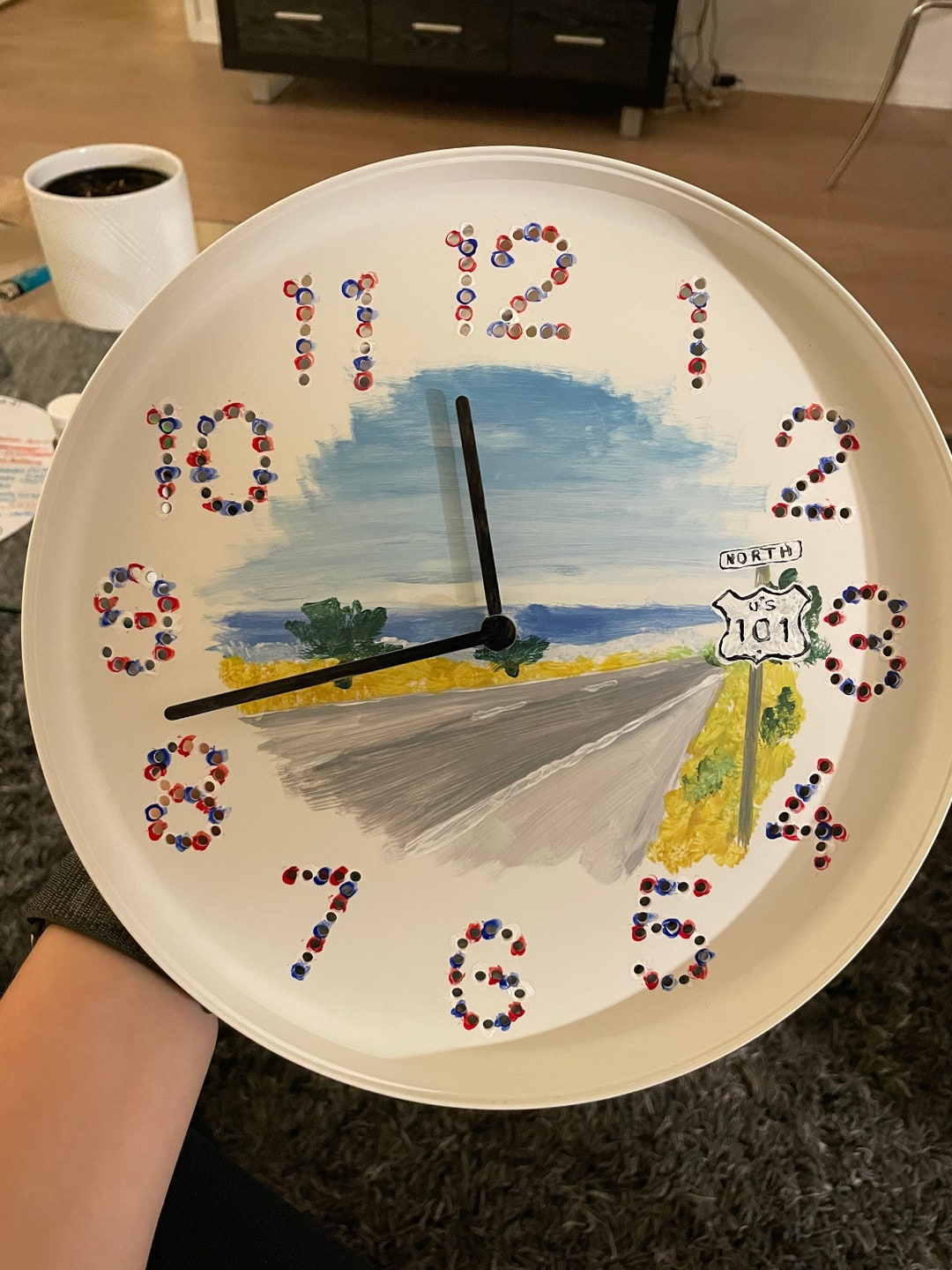 Custom Painted Clock Your Design Hand Painted - Etsy