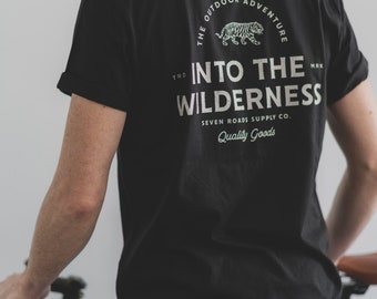 INTO THE WILDERNESS • Organic cotton t-shirt tiger nature outdoor clothing wild summer travel deus lifestyle gift idea for men and women unisex