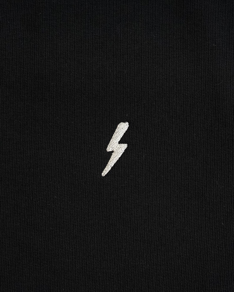 Unisex sweatshirt. Embroidered lightning bolt. Organic cotton. French brand. Adventure, van-life, roadtrip, motorcycle, nomad, lifestyle. Gift idea image 4