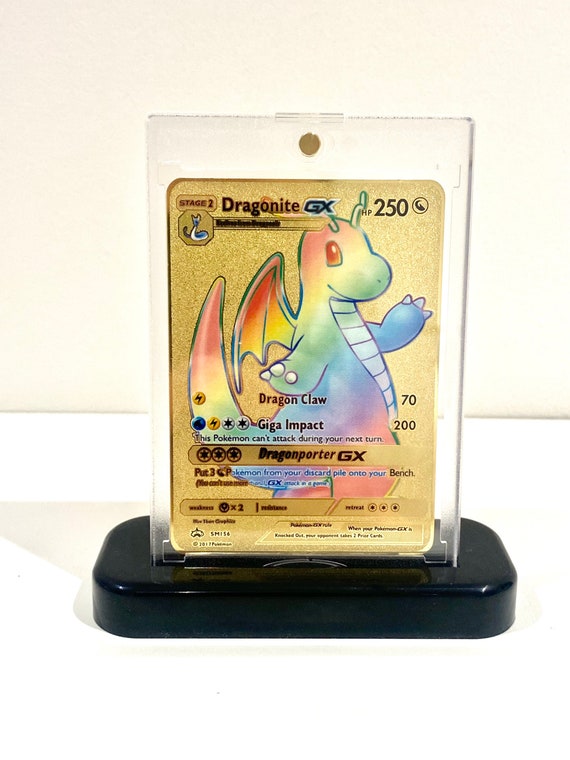 rainbow dragonite pokemon card Pokmon Dragonite V 230hp Rainbow Foil Fan Art Collector Card TCG