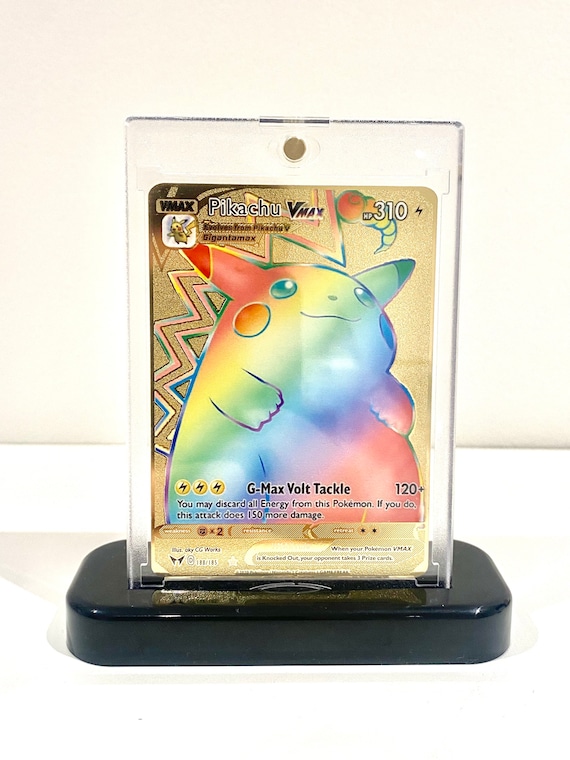 Pokemon Gold Metal Display Card - Pikachu Vmax Rainbow - Vivid Voltage - Etsy Pokemon Gold Metal Display Card - Pikachu Vmax Rainbow - Vivid Voltage - Etsy