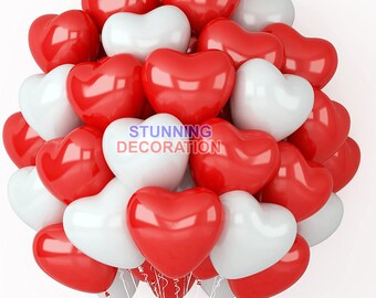 JANOU Red Heart Shape Balloons Double Layer Jewel Red Latex Balloons 10 Inch Birthday Wedding Party Decoration Pack 50pcs JANOU Red Heart Shape Balloons Double Layer Jewel Red Latex Balloons 10 Inch Birthday Wedding Party Decoration Pack 50pcs