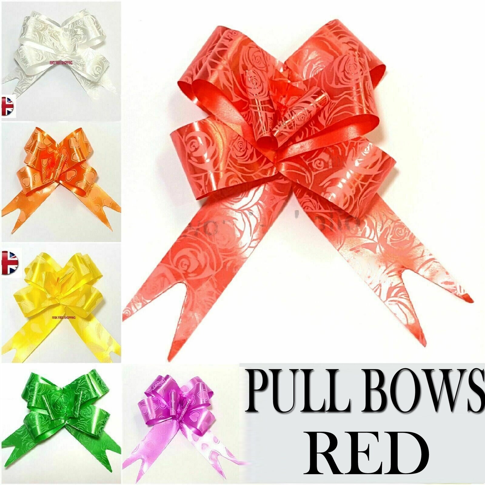 50 Pull Bows 30mm Wedding Car Gift Wrap Ribbon Decorations Florist  WATERPROOF uk