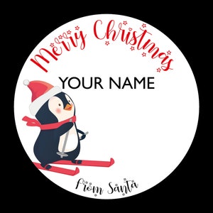 64mm circle Christmas Labels Personalised with Name 64mm circle Christmas Labels Personalised with Name