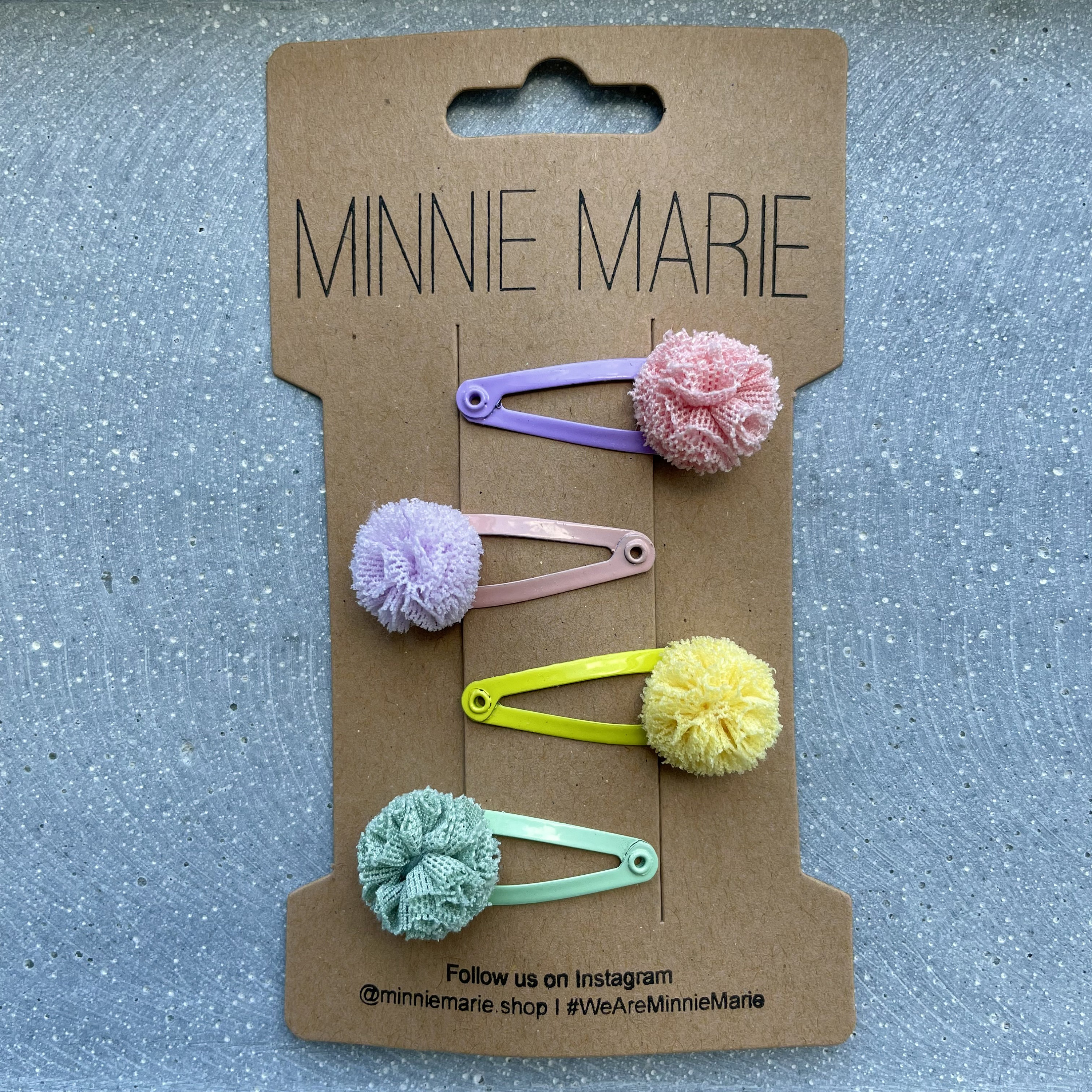 MINNIEMARIEShop Hair Clips Love I Mini Version (Small) / Pompom Children's Hair Clips / Small Clips / Mini Hair Clips 3 cm / Baby Hair Clips Mini