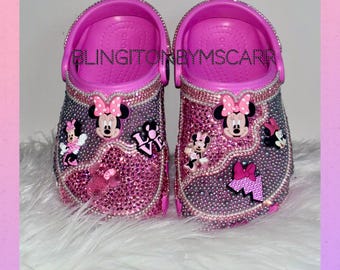 Pink Mouse Bling Crocs