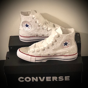 Custom Pearl & Rhinestone High Top Converse Sneakers - Adult’s and Children’s Size’s
