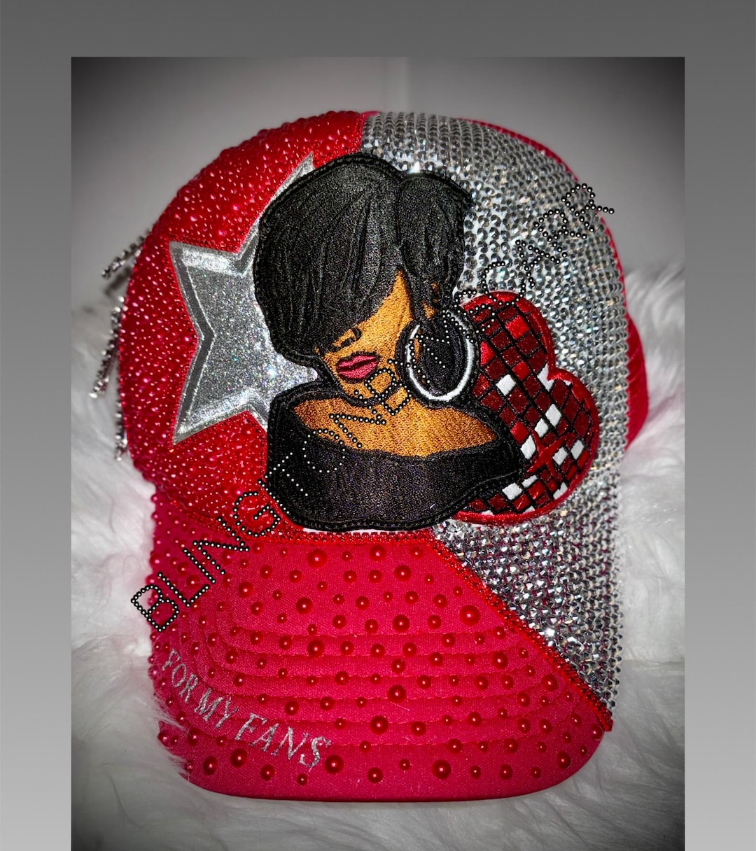 Red Custom Bling Trucker Hat - Etsy