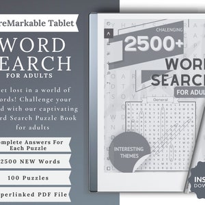 Remarkable 2 Word Search Puzzles - Digital Paper Games & Templates