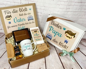 Geschenkbox Bester PAPA der Welt, Geschenk für Vater, Geschenkset für Papa, Geschenk Männer, Geschenkkorb Mann, Geschenkset für Männer, Dad