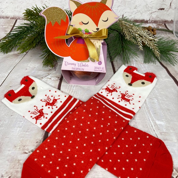 Christmas gift set "Fox Magic", Secret Santa gift, small Christmas present, Christmas souvenir, fox, gift set, socks