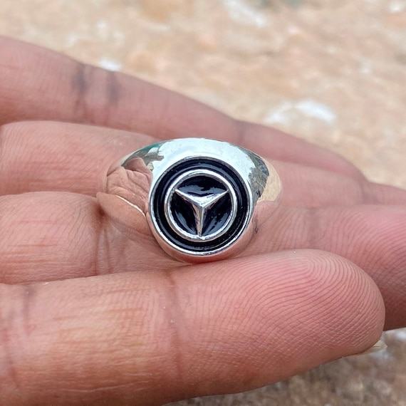 Classic Vintage Mercedes Benz Signet Ring for Men in 14K | Peter's Vaults