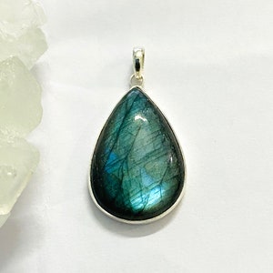 Labradorite pendant,925 sterling silver,Stunning Deep blue labradorite pendant,crystal pendant,teardrop pendant GypsyJewelry Unique Gift