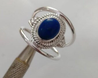 Lapis Lazuli Ring, Handmade Ring, 92.5% Sterling Silver Ring, Lapis Silver Ring, 925 Solid Sterling Silver Ring, Boho Ring, Ring for Women