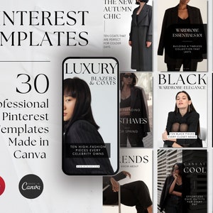 Pinterest Pins Canva Pinterest Pin Templates Pinterest Templates Elegant Pinterest Pin Designs Black Pinterest Marketing Blog Social Media