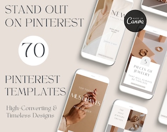 Canva Pinterest Pin Templates: Elegant Designs for Bloggers (Digital Download)