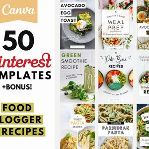 Pinterest Templates for Recipe Food Blogger Pinterest Pin Template With Canva Pinterest Marketing Pinterest Bundle