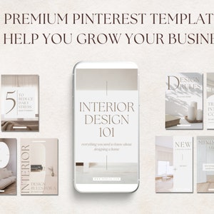 Premium Pinterest Pin Templates Canva Pinterest Templates Neutral ...
