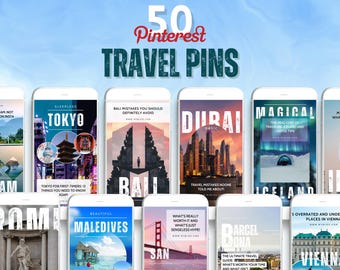 Pinterest Pin Templates Canva Travel Social Media Marketing