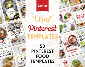 Pinterest Recipe Pin Templates for Food Bloggers Pinterest Pin Template Food Pin Templates Canva Pinterest Marketing Pinterest Food Blogger