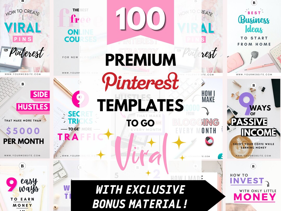 100 Canva Pinterest Templates for Bloggers (digital Download) - Etsy