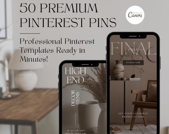 Elegante Pinterest Pin Vorlagen, Canva Designs (Digitaler Download)