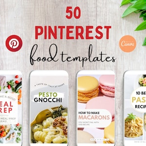 Pinterest Rezept Vorlagen für Food Blogger Pinterest Pin Template Food Pin Templates Canva Pinterest Marketing Rezepte Pins Food Blogger