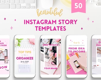 Pink Instagram Story Templates for Canva (50)