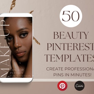 Pinterest Templates Beauty Pinterest Pins Canva Pinterest Marketing Pinterest Beauty Blogger Pinterest Influencer Pinterest Pin Templates