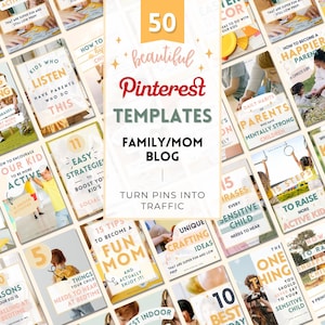 Family & Mom Blog Pinterest Templates Canva Designs (Digital Download)