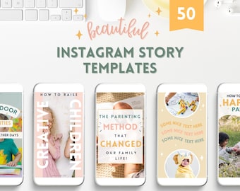 50 Family Blogger Instagram Story Templates Canva (Digital Download)