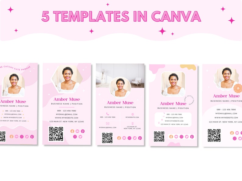 Canva Digital Business Card Template, Customizable Design (Digital Download) image 3
