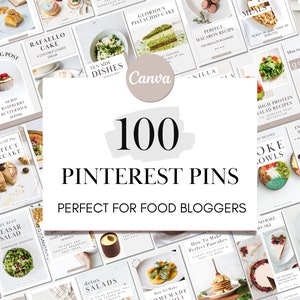 Pinterest Templates in Canva für Food Bloggers Pinterest Pins Canva Social Media Templates Pinterest Marketing Food Blogger