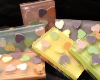 VALENTINE CONVERSATION HEART Soap Bar, Candy Scents, Delicate Skin, Moisturizes Skin, Creamy Foamy Lather, Nostalgic Soap, Kids Soap