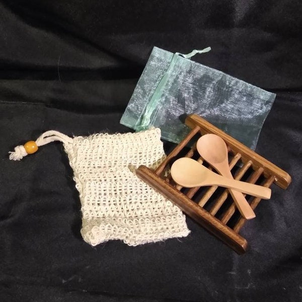 ADD-ONS, Mini Spoons, Bamboo Soap Dish, Mesh Soap Bag, Organza Favor Bags.