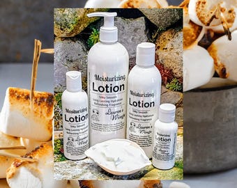 Toasted Marshmallow Lotion: Marshmallow and fire-roasted vanilla. Moisturizing creamy lotion. Optional matching Body Spritz