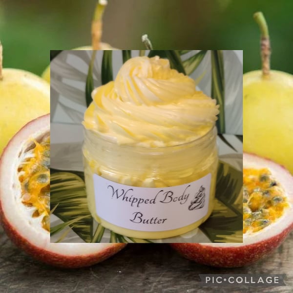 Sunshine Passionfruit WHIPPED BODY BUTTER, Luxurious Body Cream, Passionfruit, laelias, bignay berries, pink pomelo, orange peel