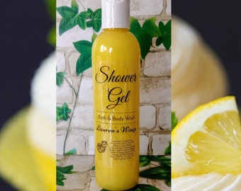 Lemon Cupcake Bath & Shower Gel | Sweet lemon cake with vanilla and buttercream | Optional After-Shower Misting Spray