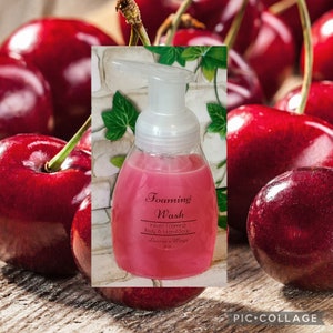 Wild Cherry FOAMING WASH - 8 oz. Instant Foaming Body & Hand Soap, wild red fruits with almonds and spice on a dry down of vanilla