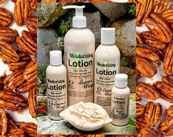 Southern Pecan Lotion | Pecan, orange, maple and vanilla spice | Moisturizing creamy lotion | Optional matching Body Spritz