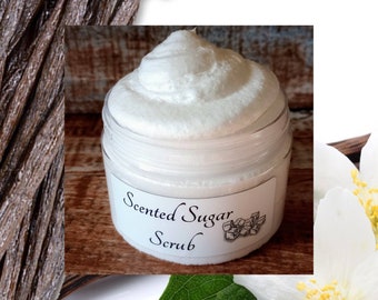 Simply Vanilla Bean SUGAR SCRUB, Exfoliating Scrub, Freshly picked vanilla bean pods from the madagascar plant