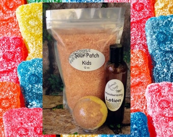 Sour Patch Kids BATH SALTS w/ option of adding Lotion or Bath Bombs, A little sweet and a little sour, Citrus scent