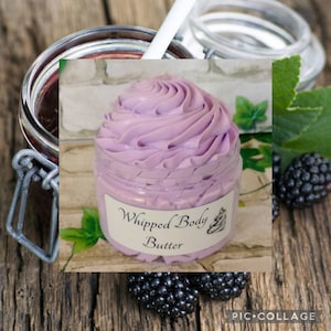 Blackberry Jam WHIPPED BODY BUTTER , Luxurious Body Cream, Sweet Blackberries and sugar come together to make a mouth watering jam