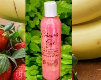 Strawberry Banana Bath & Shower Gel: Strawberry, banana and creamy vanilla. Optional After-Shower Misting Spray