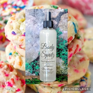Sugar Cookie Body Spritz: Sweet sugar and buttery cookie warmth. Instant Body Fragrance Spray + Optional Body Butter