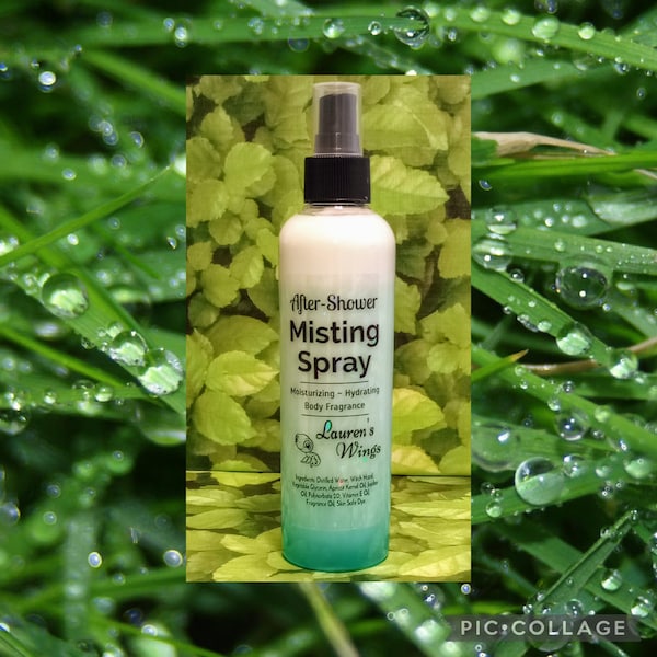 Drops of Rain AFTER SHOWER Misting SPRAY, Blend of Skin Soothing Oils, fresh floral scent as drops of rain land on field of jasmine, grass